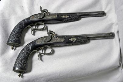 Presentation to U.S. Army Civil War Lt. Colonel Charles E. Fuller, 1864, Cased Pistols