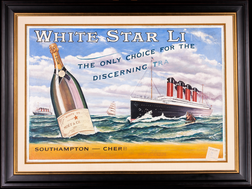 White Star TITANIC Moet Chandon Original Advertising Art