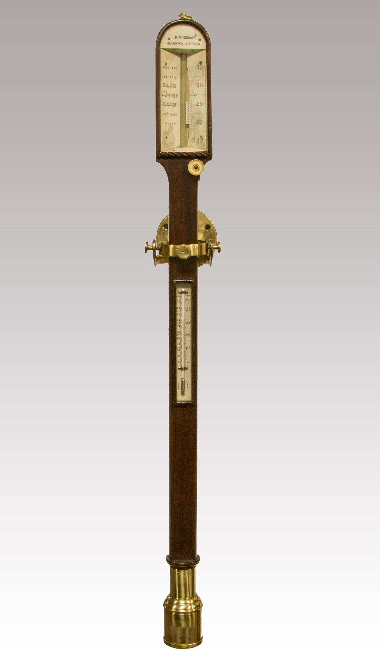 Gimballed Marine Barometer by D. McGregor of Glasglow & Greenock