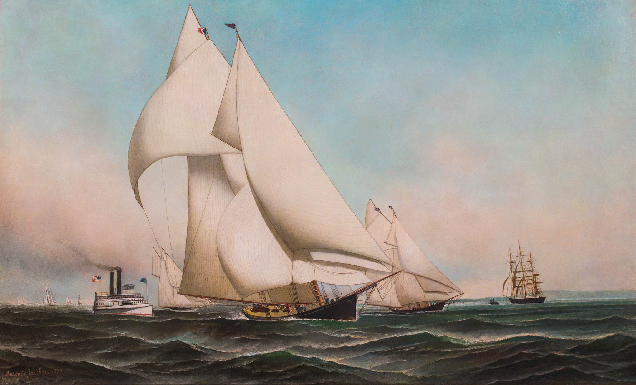 New York Yacht Club Fleet Race, 1889 PALMER Leading ATALANTA
