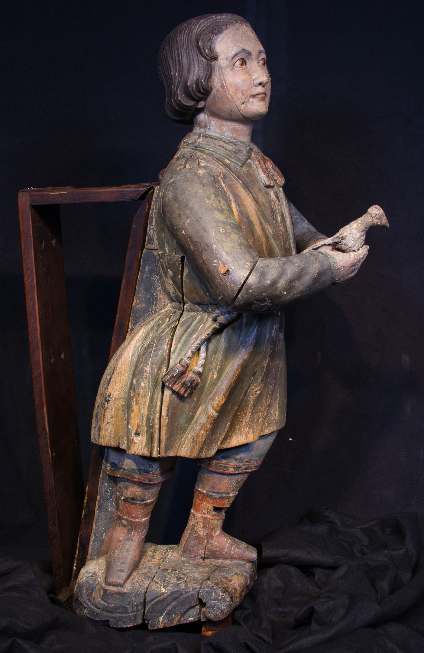 American Ship’s Figurehead of a Young Boy Holding a Dove