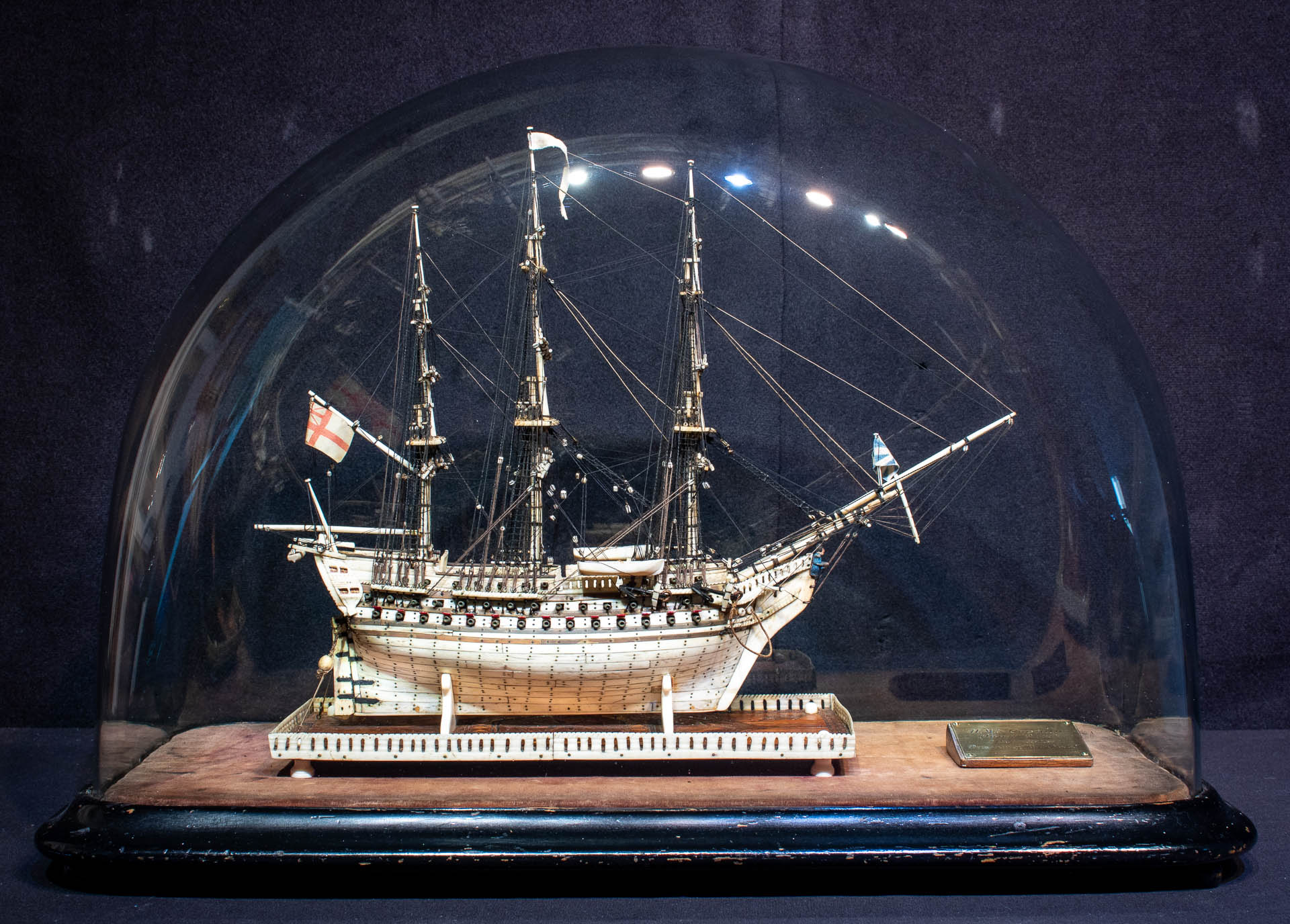 Napoleonic Miniature Prisoner Of War Bone Model of HMS CAPTAIN
