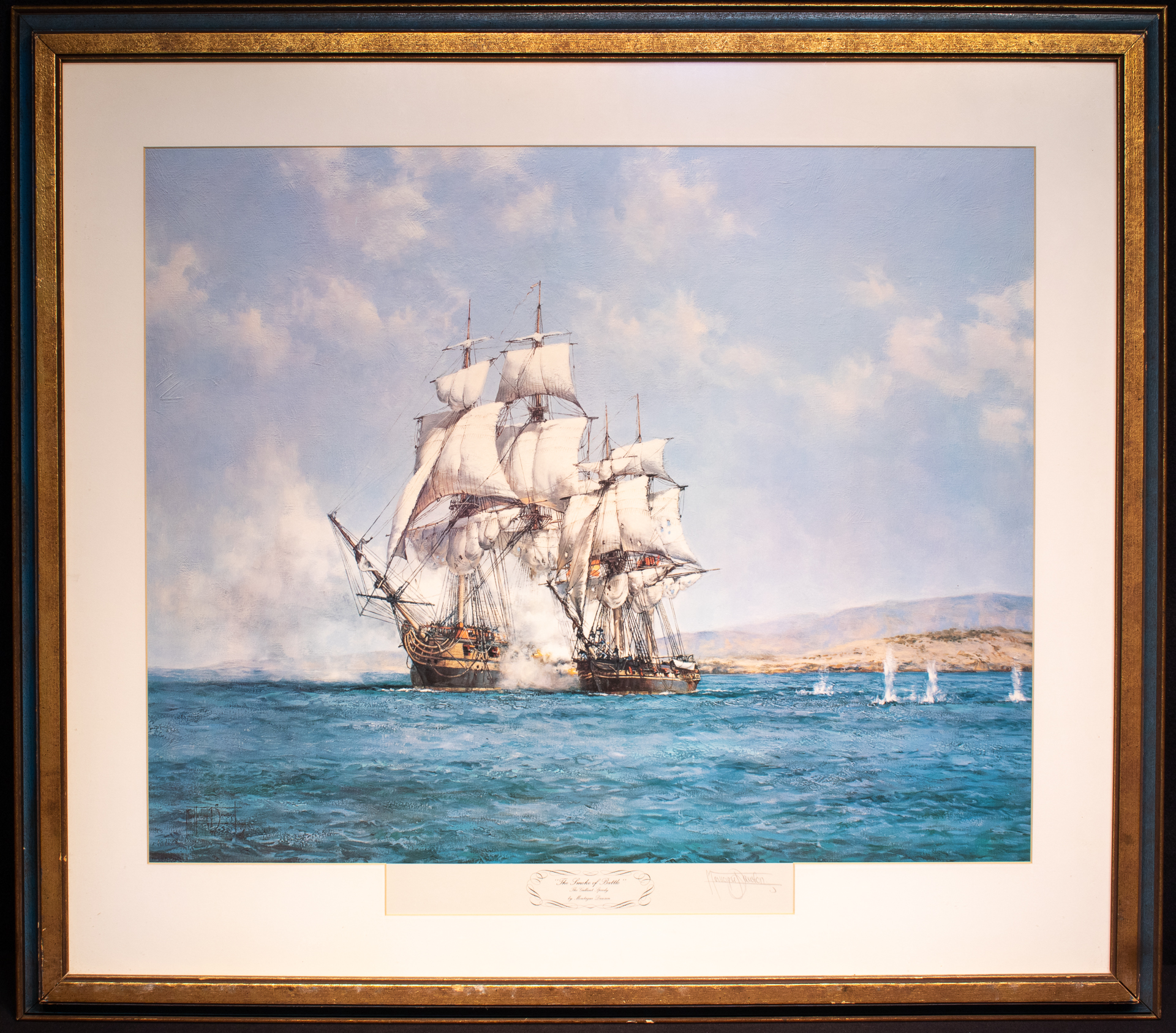 Montague Dawson Print-The Smoke of Battle – the Gallant SPEEDY