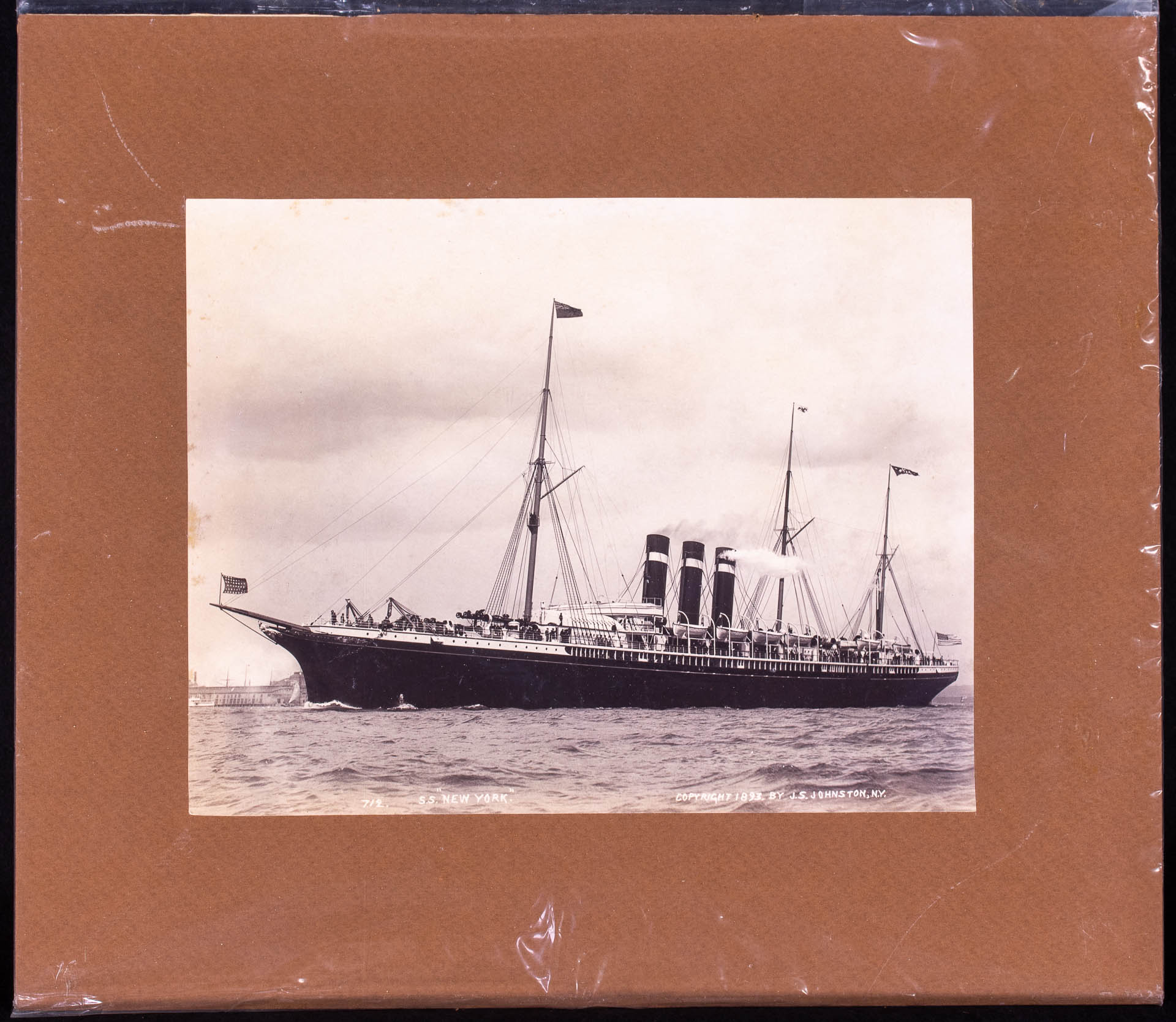 Matted Period Photo of the SS NEW YORK
