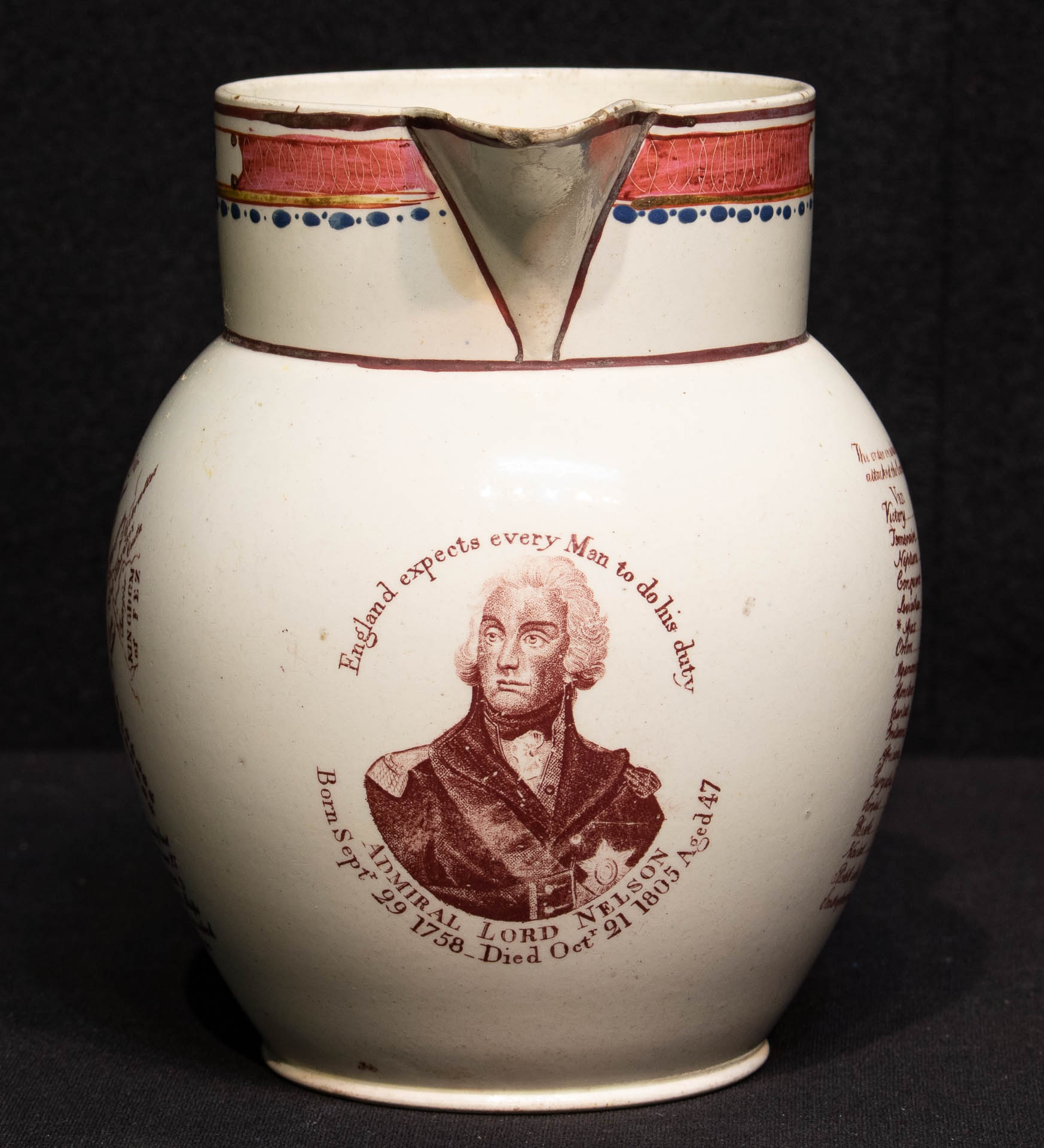 Rare Creamware Battle of Trafalgar Commemorative Jug