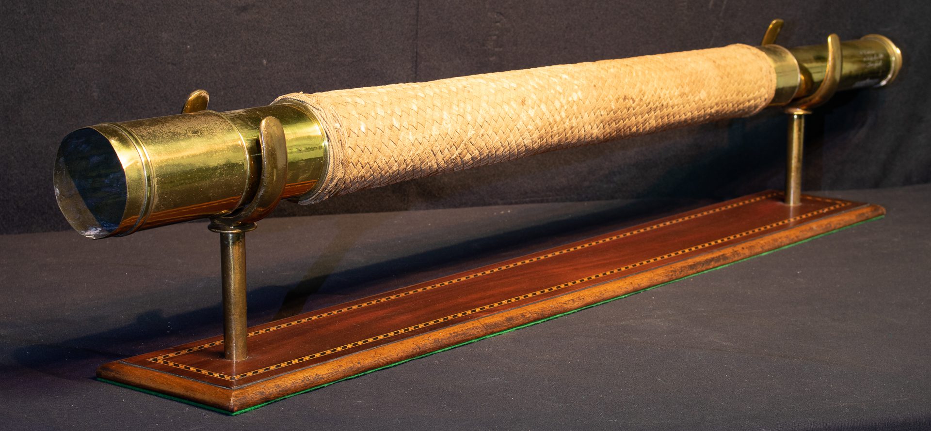 Sailors Ropework Telescope on Mahogany Stand