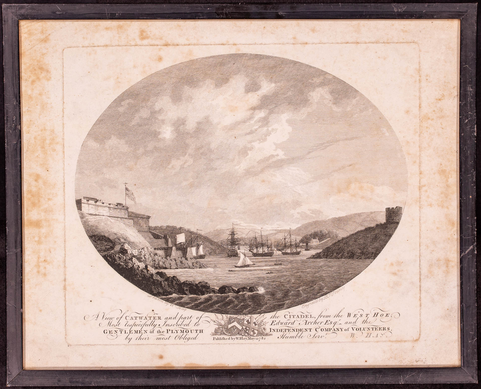 Set of Four 18th Century Engravings of Plymouth Harbour