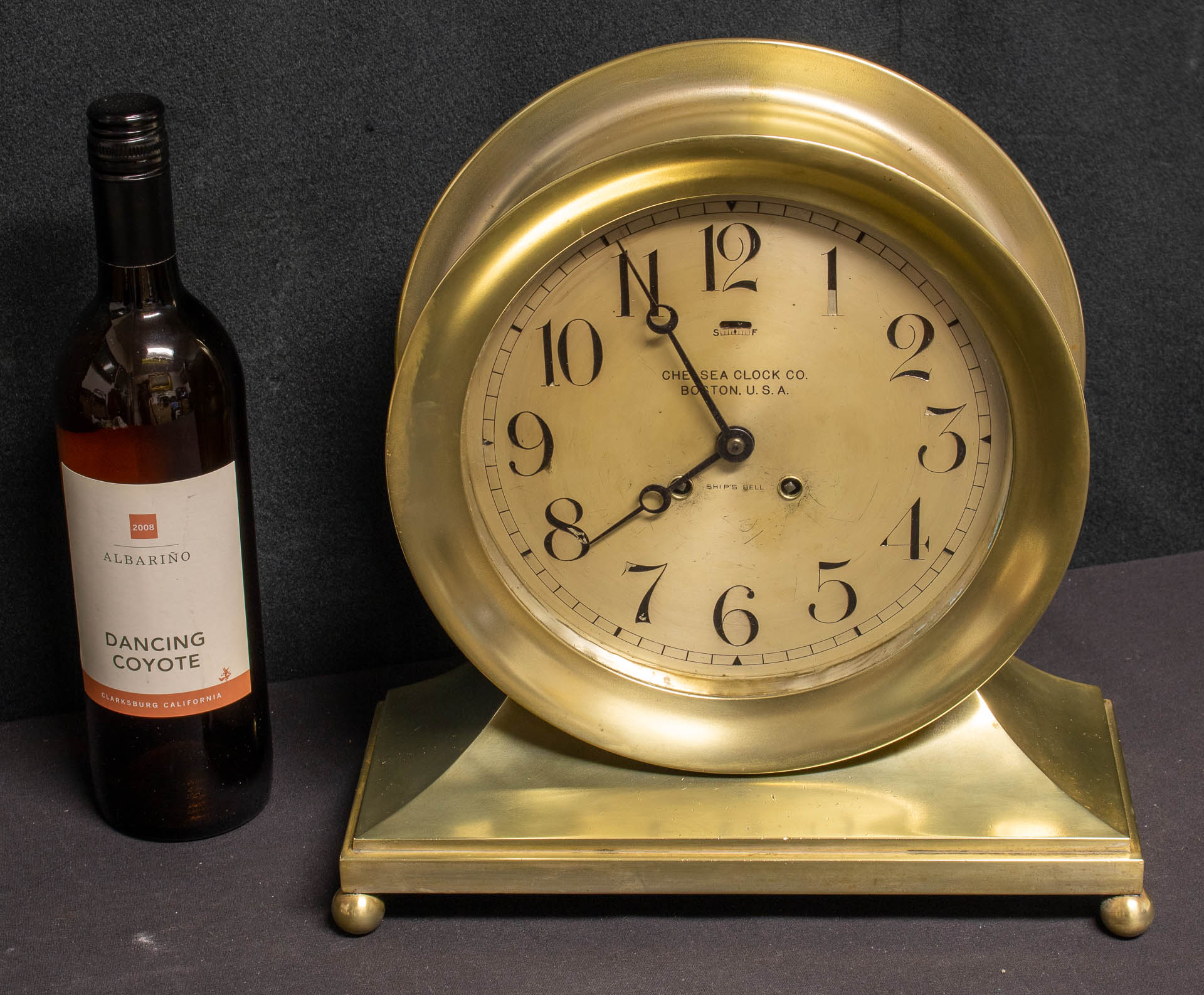 1912 Early Chelsea 8 Inch Brass Ships Bell Clock Serial #76574