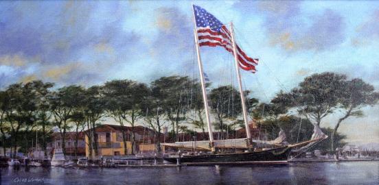 Schooner AMERICA Before The St. Francis Yacht Club