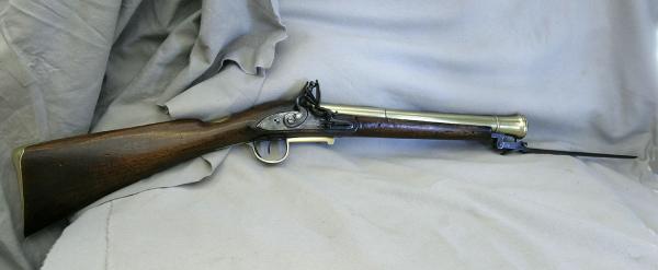 Flintlock Blunderbuss with Spring Loaded Bayonet, made by Archer