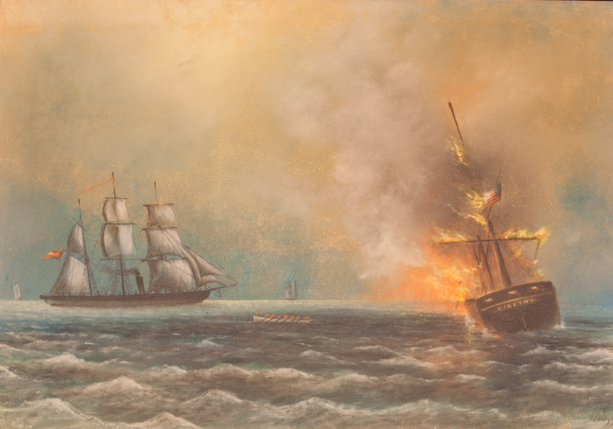 CSS ALABAMA Sinks the Whaler VIRGINIA