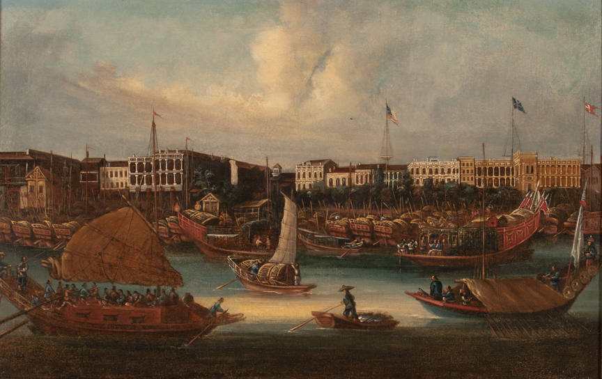 View of the Hongs, Canton