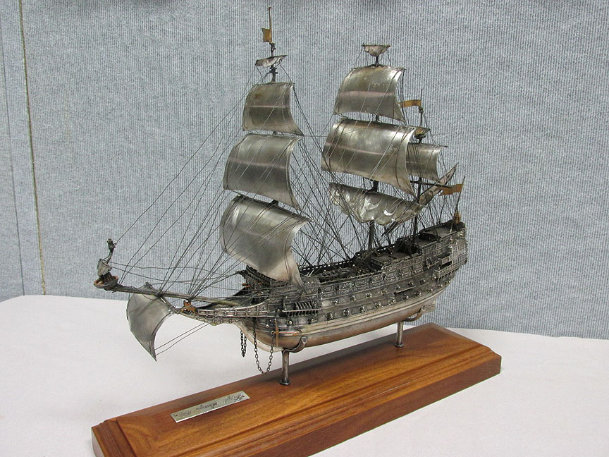 ROYAL SOVEREIGN, Silver Sailing Ship Model
