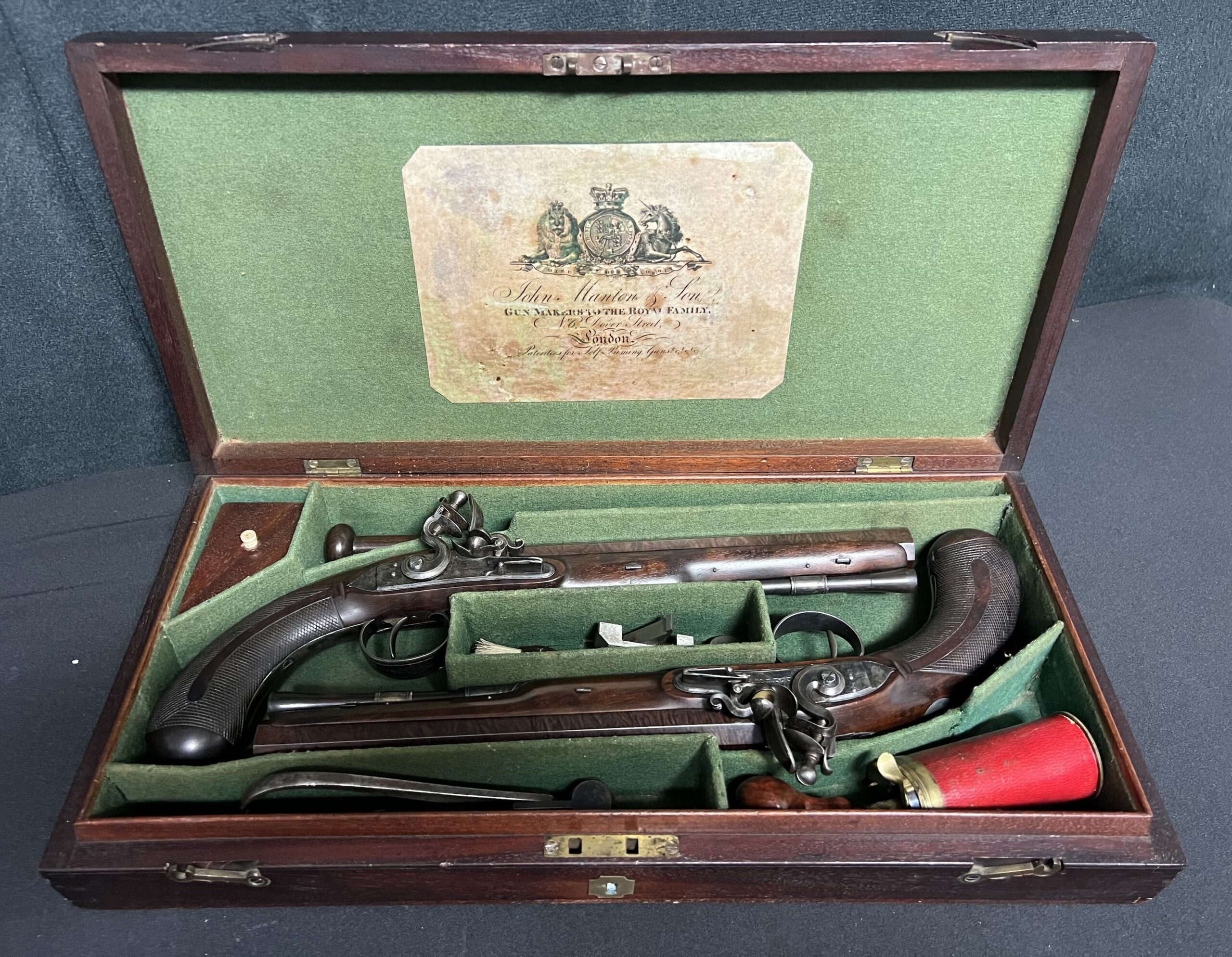 18th Century Cased Set of Flintlock Duelling Pistols by John Manton, London
