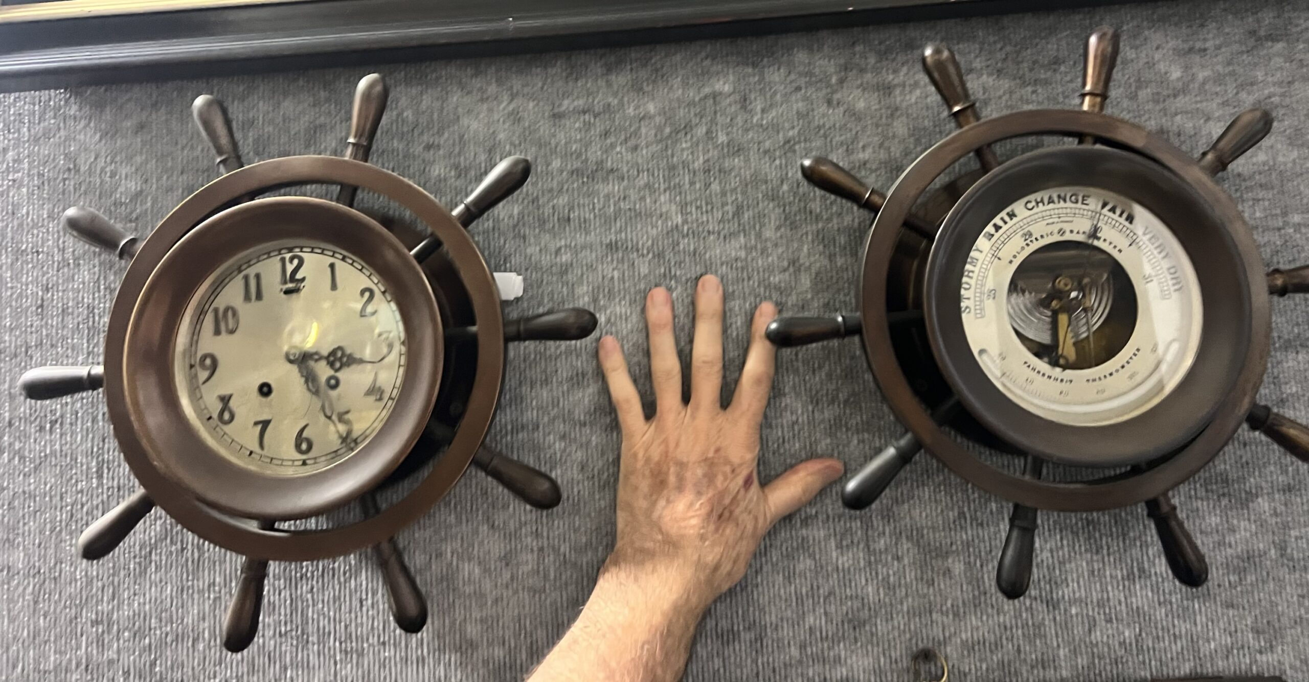 Chelsea Ships Wheel Clock and Barometer Set